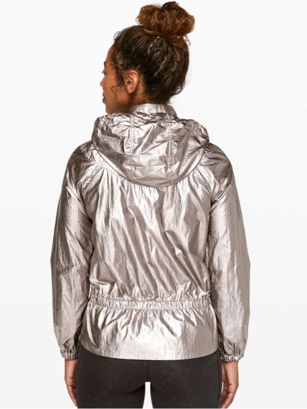 lululemon x Barrys Stronger as One Metallic Silver Windbreaker Jacket 4 - Picture 3 of 9